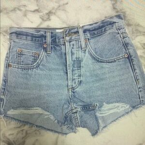 Women's Blue Denim Athletic Shorts